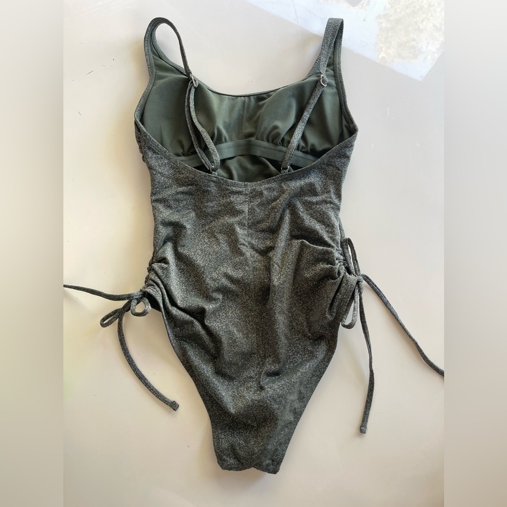Xhilaration Green Shimmer One Piece - S - Picture 3 of 4